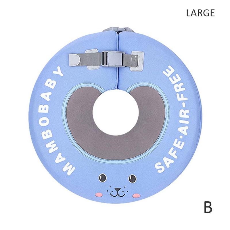Baby Float Neck Zwemmen Ring Niet-Opblaasbare Zwemmen Ring Kinderen Veiligheid Home Baby Bad Ring Zwembad Accessoires Speelgoed: BlueL