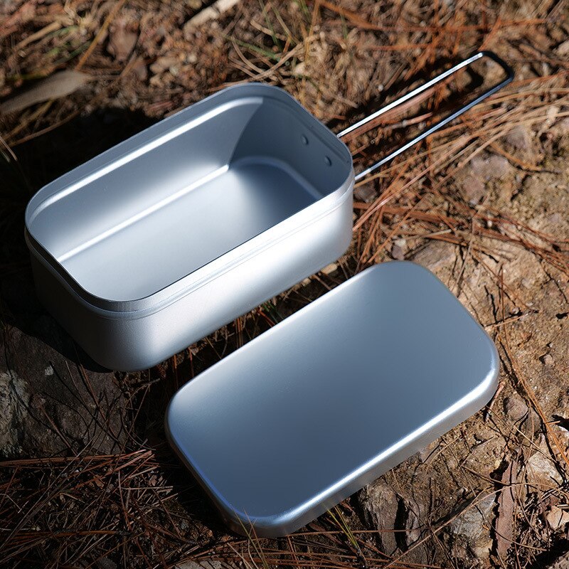 Outdoor Camping Draagbare Picknick Aluminium Lunchbox Opvouwbare Voedsel Container Reizen Koken Kookgerei