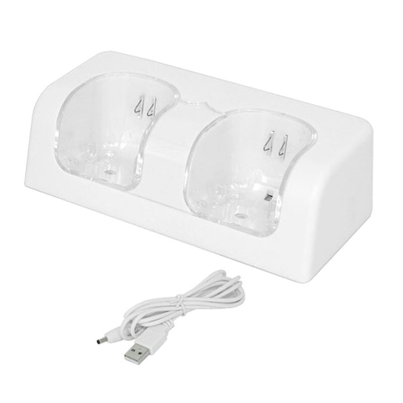 Charging Station Dual Charger Dock for Wii Remote Controller Gaming Handle Controller with LED Indicator USB Charging Cord
