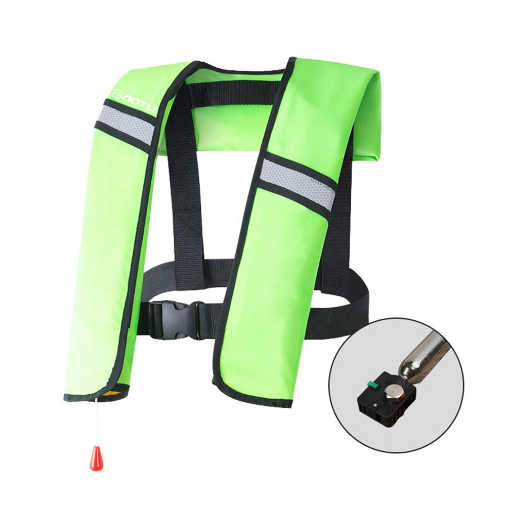 Lixada Water Sports Swiming Fishing Survival Vest Adult Swimming Boating Sailing Fishing Kayak Life Vest Inflatable Life Jacke: Fluorescent Green / Manual