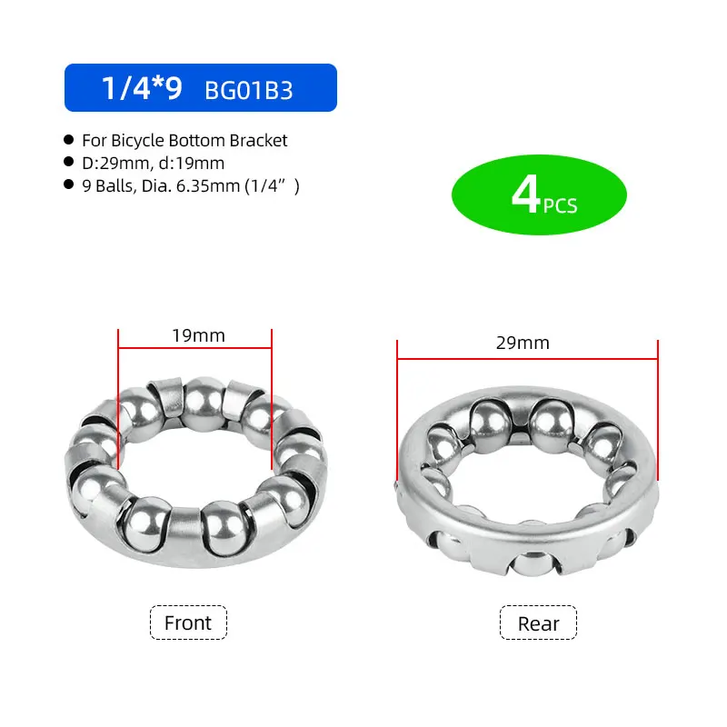 4 Stuks Fiets Kogellager Retainer Voor Trapas Crank Headset Vork Hub 1/4 1/8 3/8 3/16 5/16 5/32-Inch 5 Mm 6 Mm: Licht Groen
