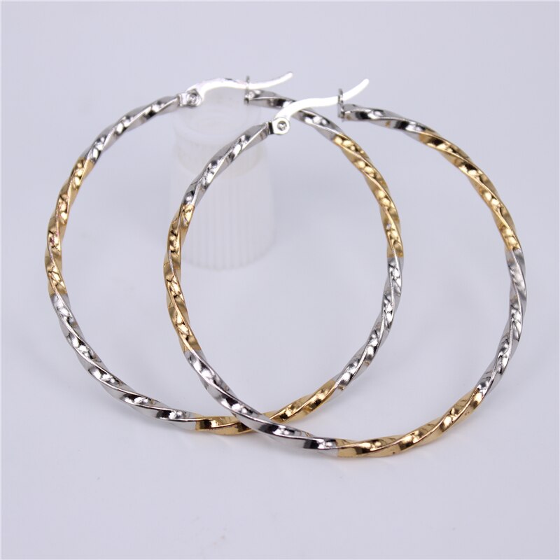 Offre spéciale classique en acier inoxydable bijoux grand cercle lisse partie cerceau boucles d'oreilles pour les femmes bijoux LH779