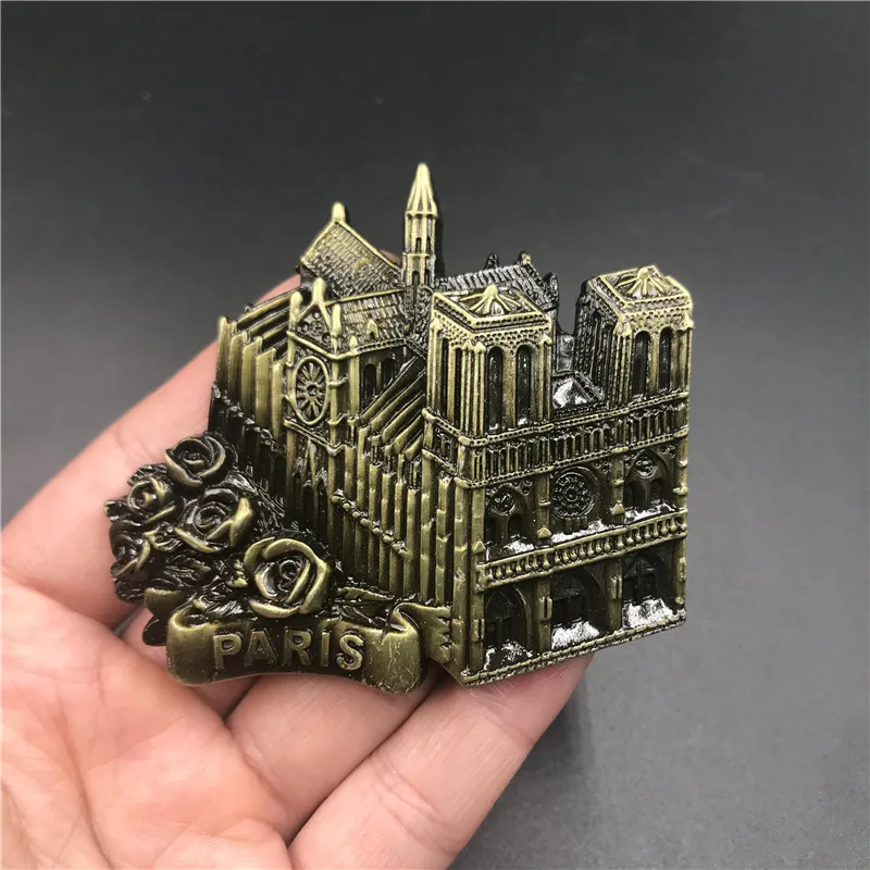 Reino Unido Italia Roma Notre Dame De París Francia Estados Unidos Qatar imán magnético de Metal para nevera Pizza Torre inclinada магнит: Verde claro