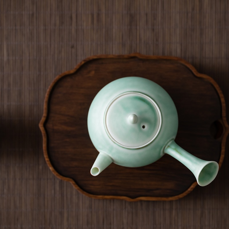 LUWU ceramiczny kyusu zielony czajnik robić herbaty chińnarty dzbanek na herbatę drinkware