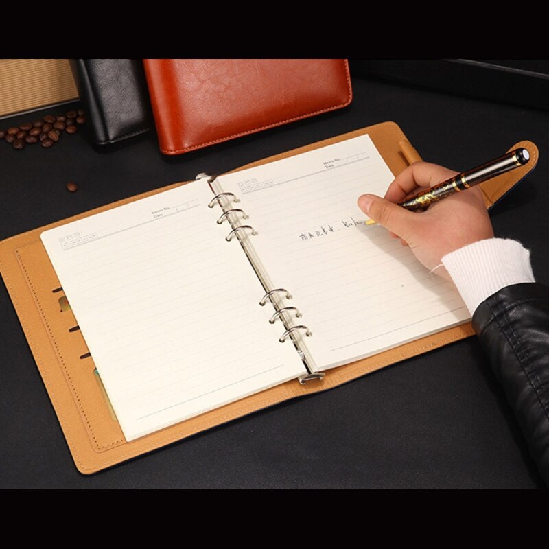 A5 B5 Leather Notebook Diary Notepad Sketchbook Business Journal Planner Agenda Organizer