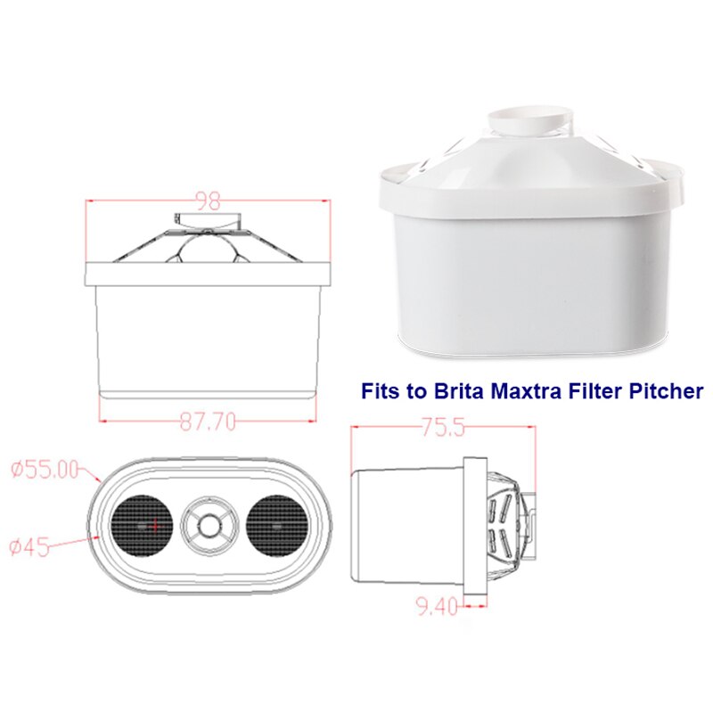 15 Pcs Water Filter Cartridge Filter Universal Water Jugs Home Cartridge Purifier ABS & PP Cotton