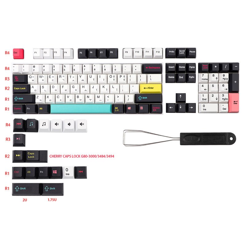 GMK Future Funk Keycaps Dye Subbed Cherry Profile US/Korean/Japanese 1.75U 2U Shift For GK61 64 84 87 98 104 MX Switches Keycap: KR- 121 Keys