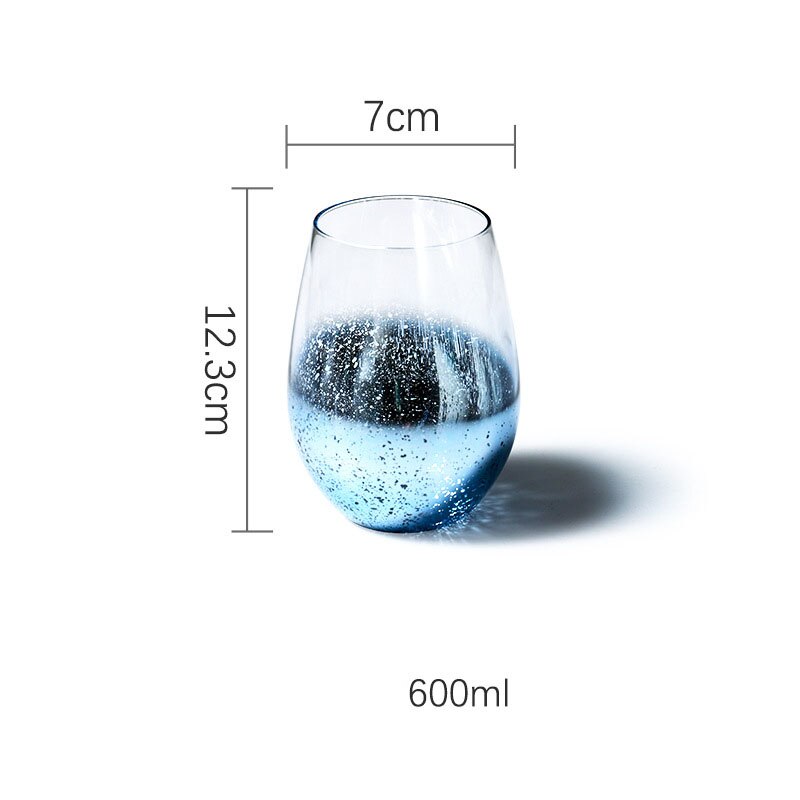 600ML Ins Nordic sky glass Glass Cups Heat-resistant Star Sky Cup Glassware Drinking Glasses for Water Juice Beer Wine Bar: Blue