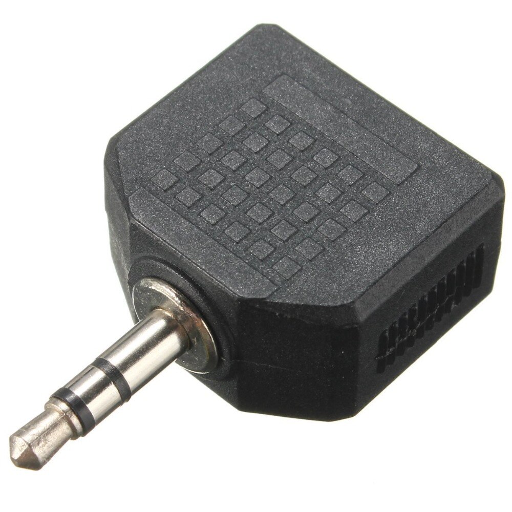 Prezent kolor czarny 3.5mm 1 męnarty na 2 żeńskie podwójne słuchawki słuchawki Y kabel splittera adapter przewodu wtyczka robić telefonu MP3
