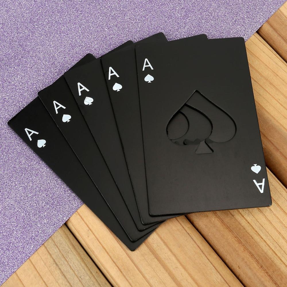 5Pcs Bruidsjonkers Poker Card Flesopener Aanwezig Voor Best Man Wedding Gunst En Voor Gasten Huwelijk Supply