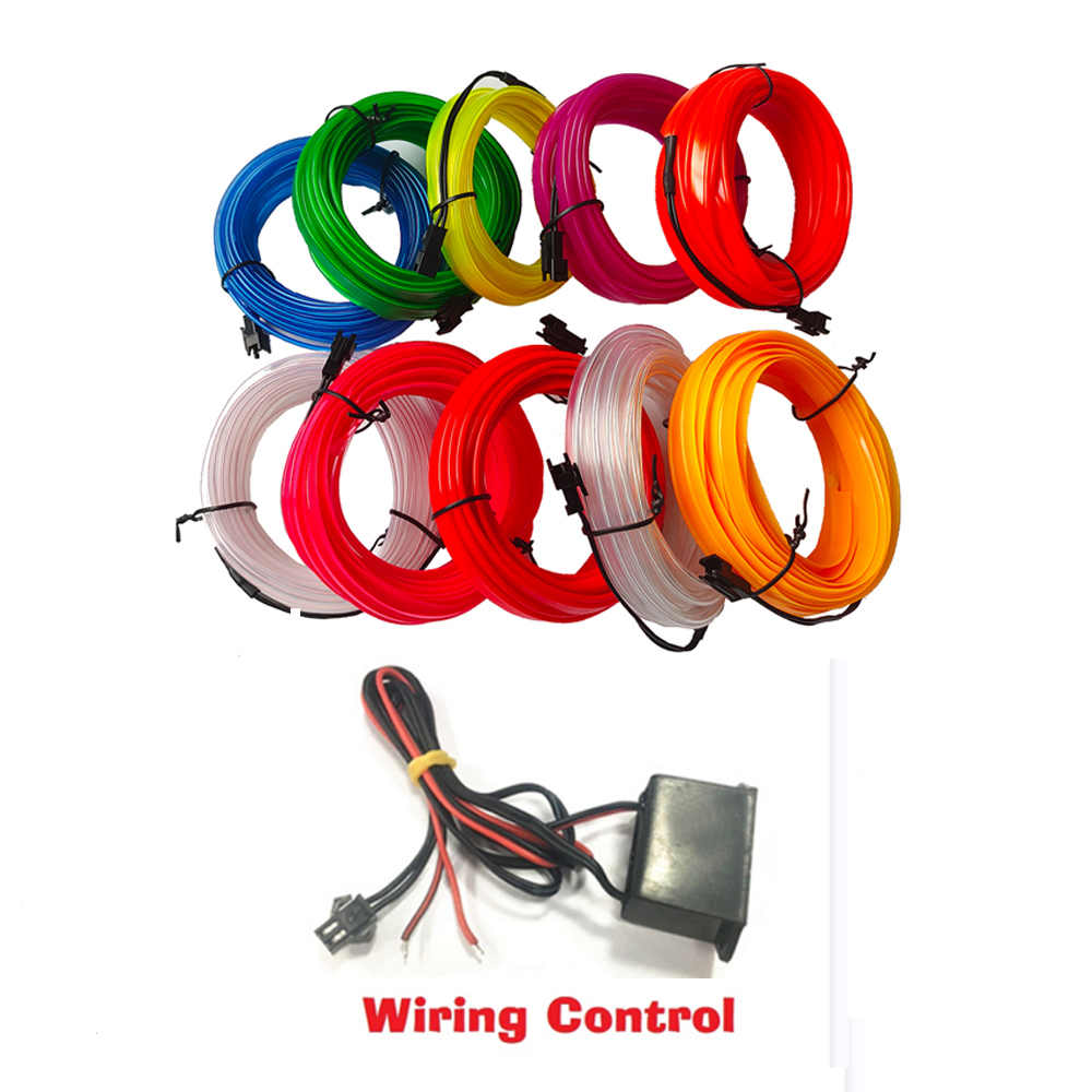 1/2/3/5m LED Car Interior Decoration Light EL Wiring Neon Strip For Auto DIY Flexible Ambient Light with USB Drive Ambient Lamp: Red / 4500K / 0.5W