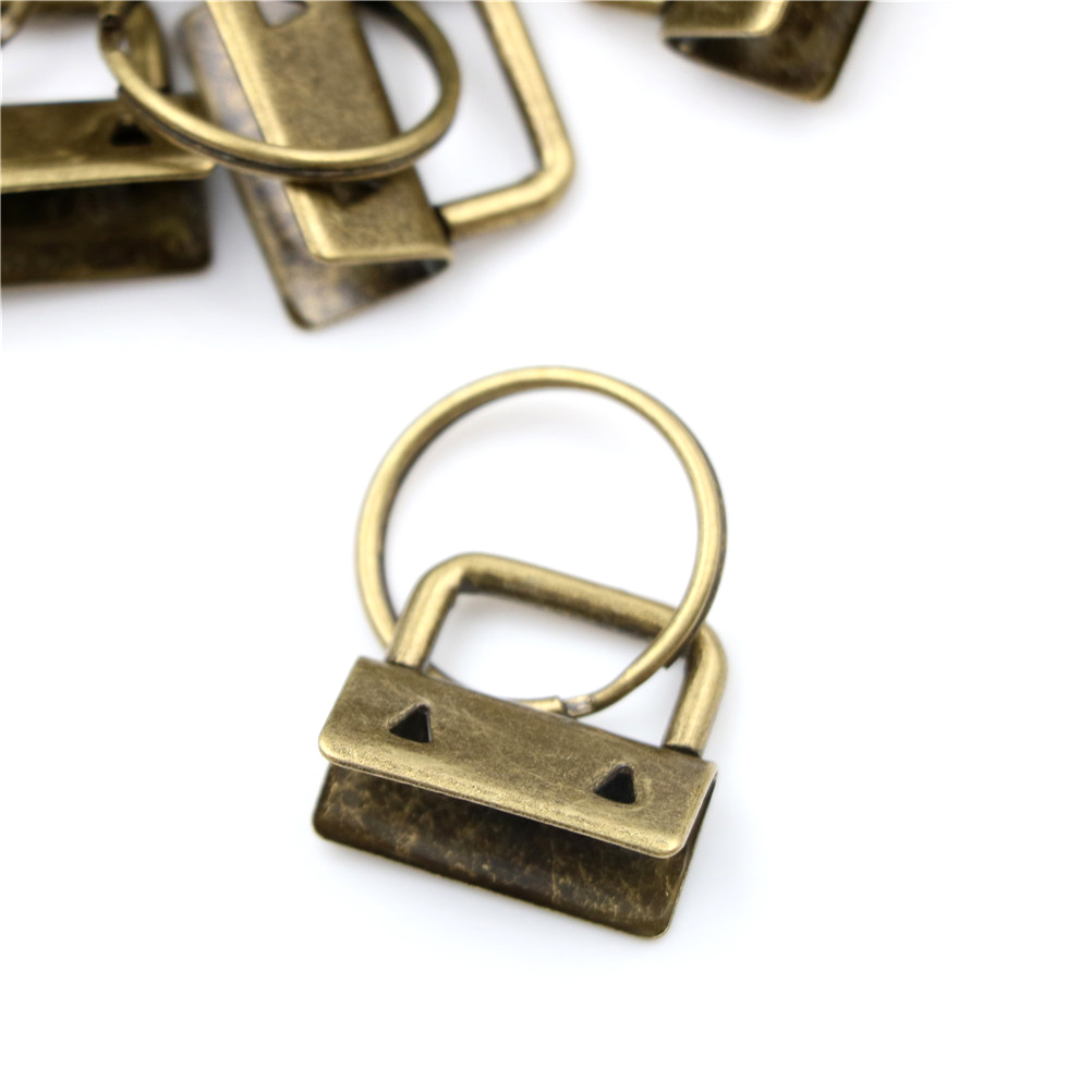 10 stk nøglering hardware 25mm nøglering split ring til håndled armbånd bomuld hale klip
