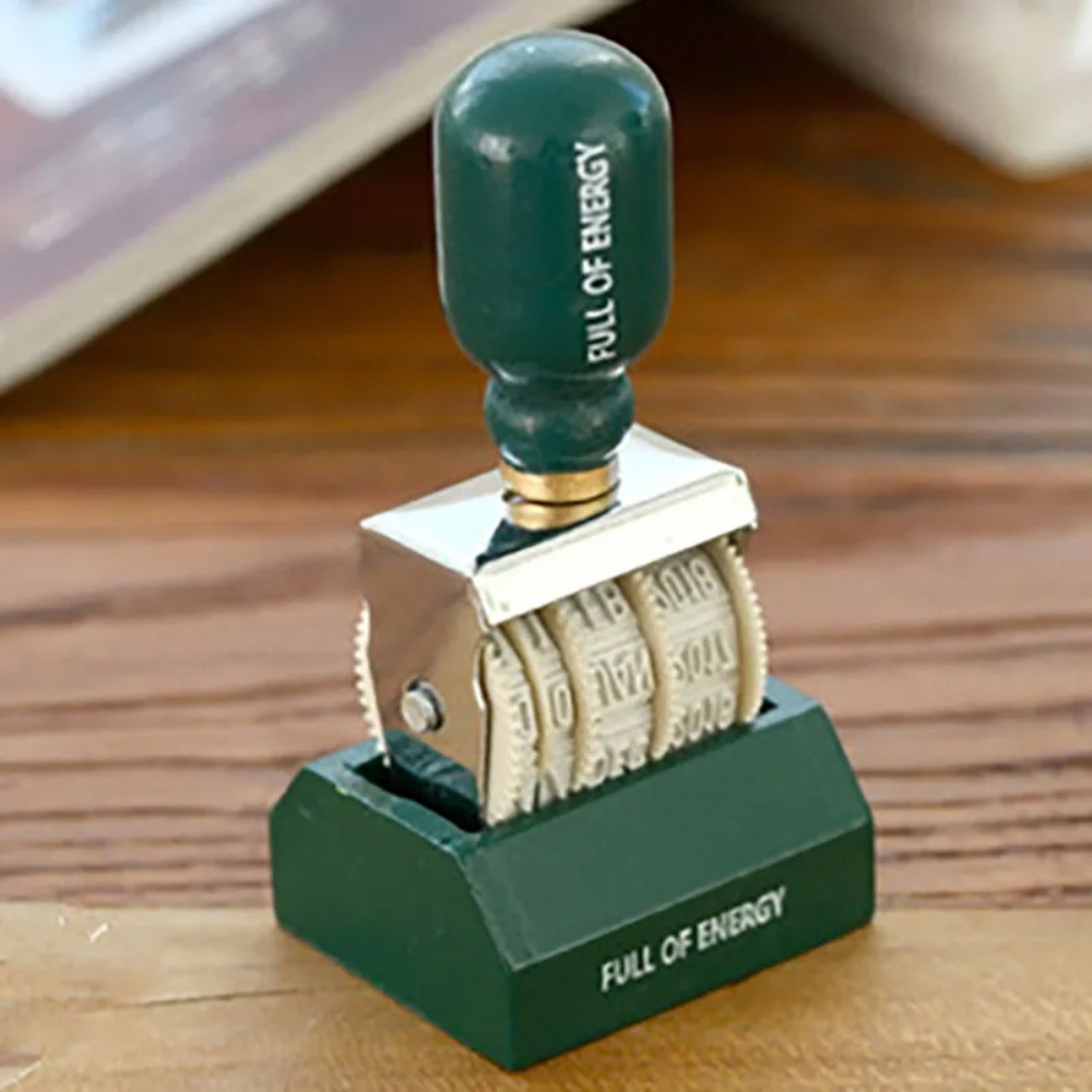 Durable Square Scrapbook Ink Date Stamp Multicolor Plastic English Seals: Blue