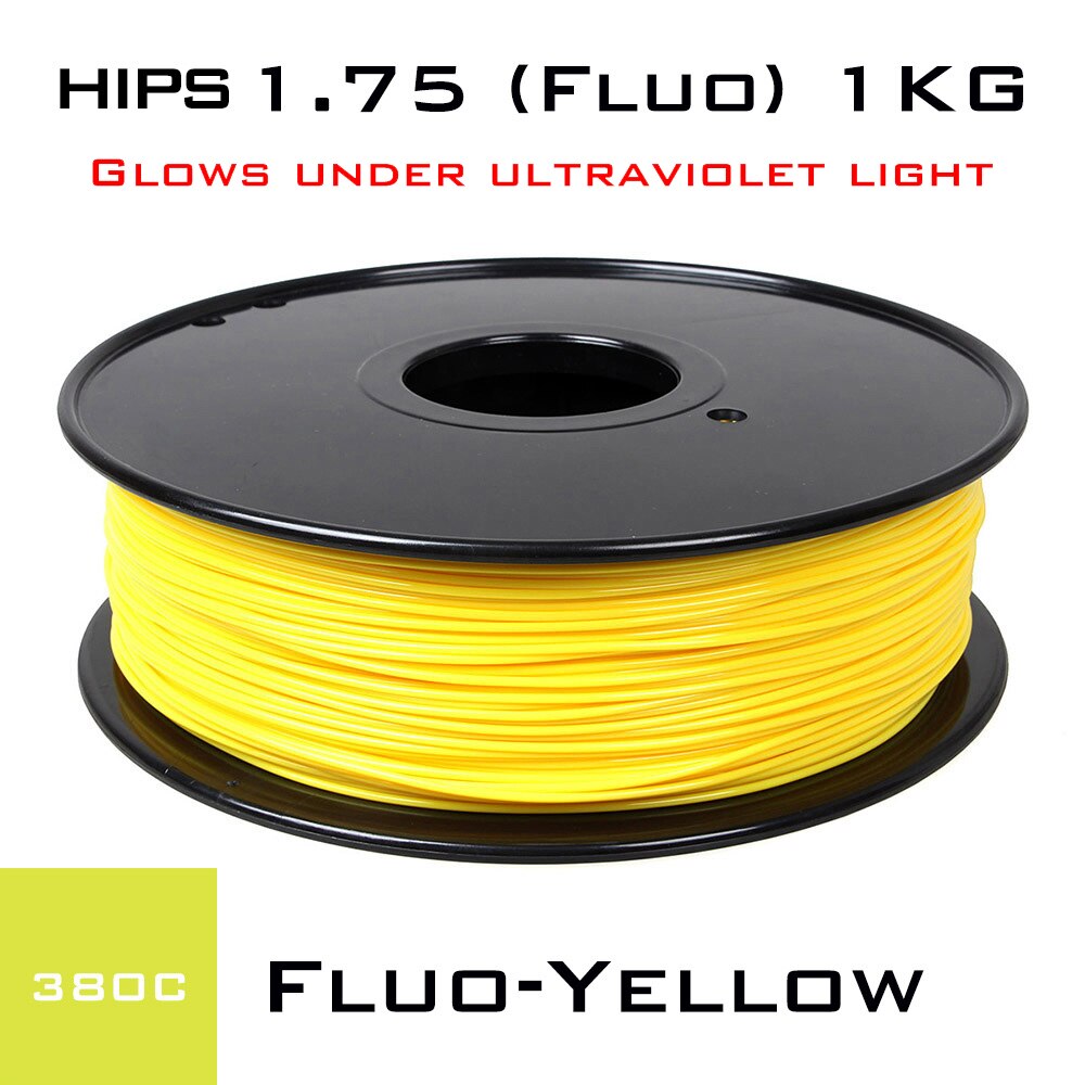 3dsway-filamento HIPS de plástico para impresora 3D, Material Reprap Makerbot de , 1,75mm, 1kg: HIPS Fluo-Yellow