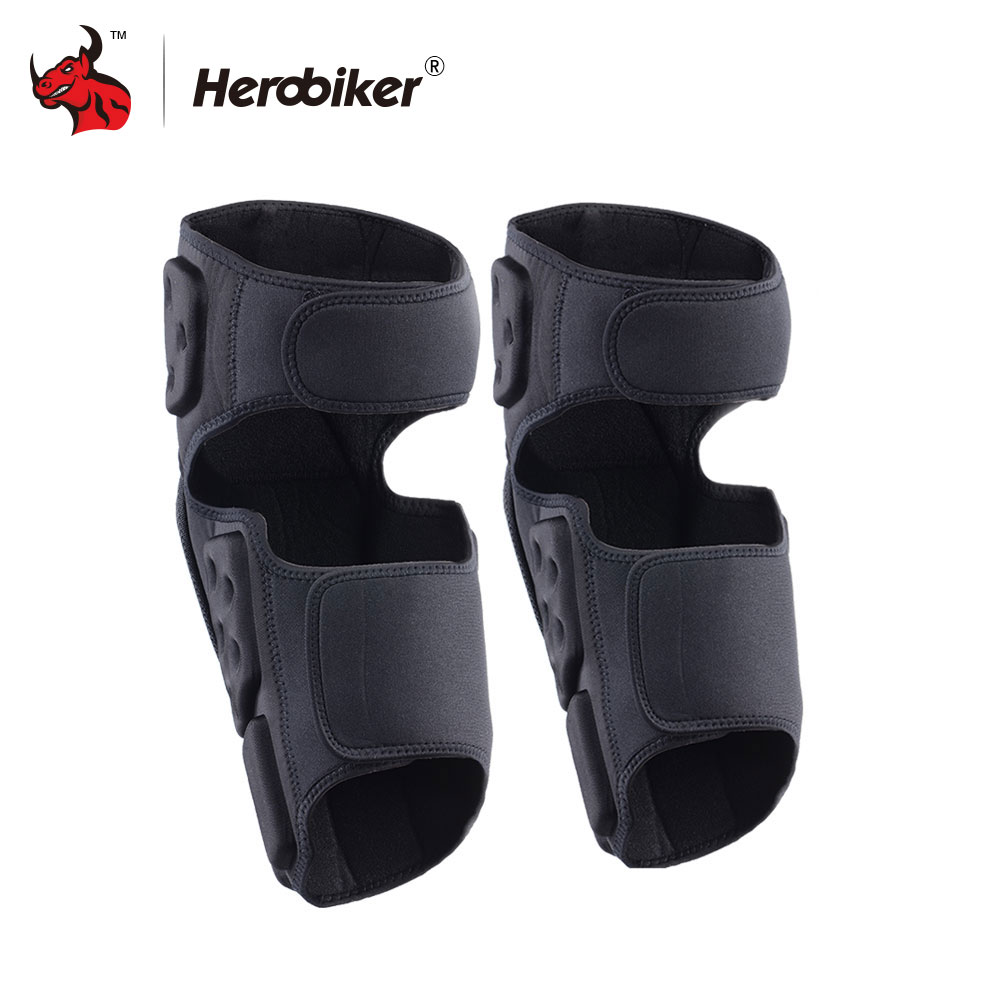 HEROBIKER-rodilleras para motocicleta, Protector de rodilla para Motocross, equipo de protección, color negro