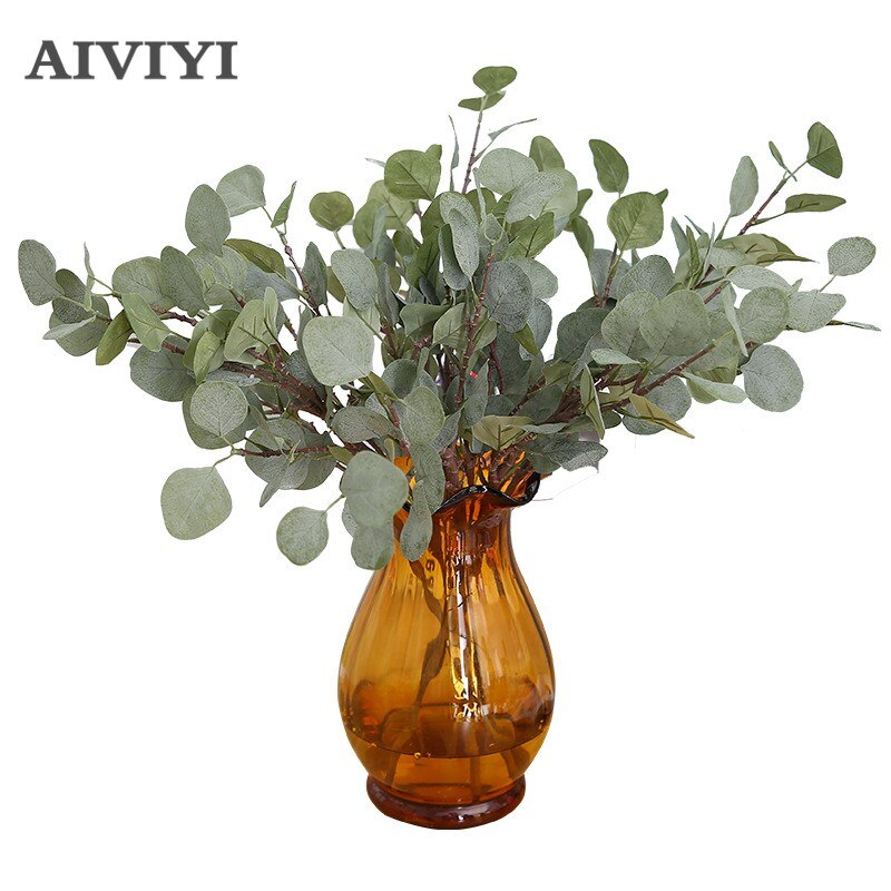 Kunstplanten eucalyptus takken plastic planten bloemschikken DIY flores herfst thuis bruiloft decoratie blad wreat