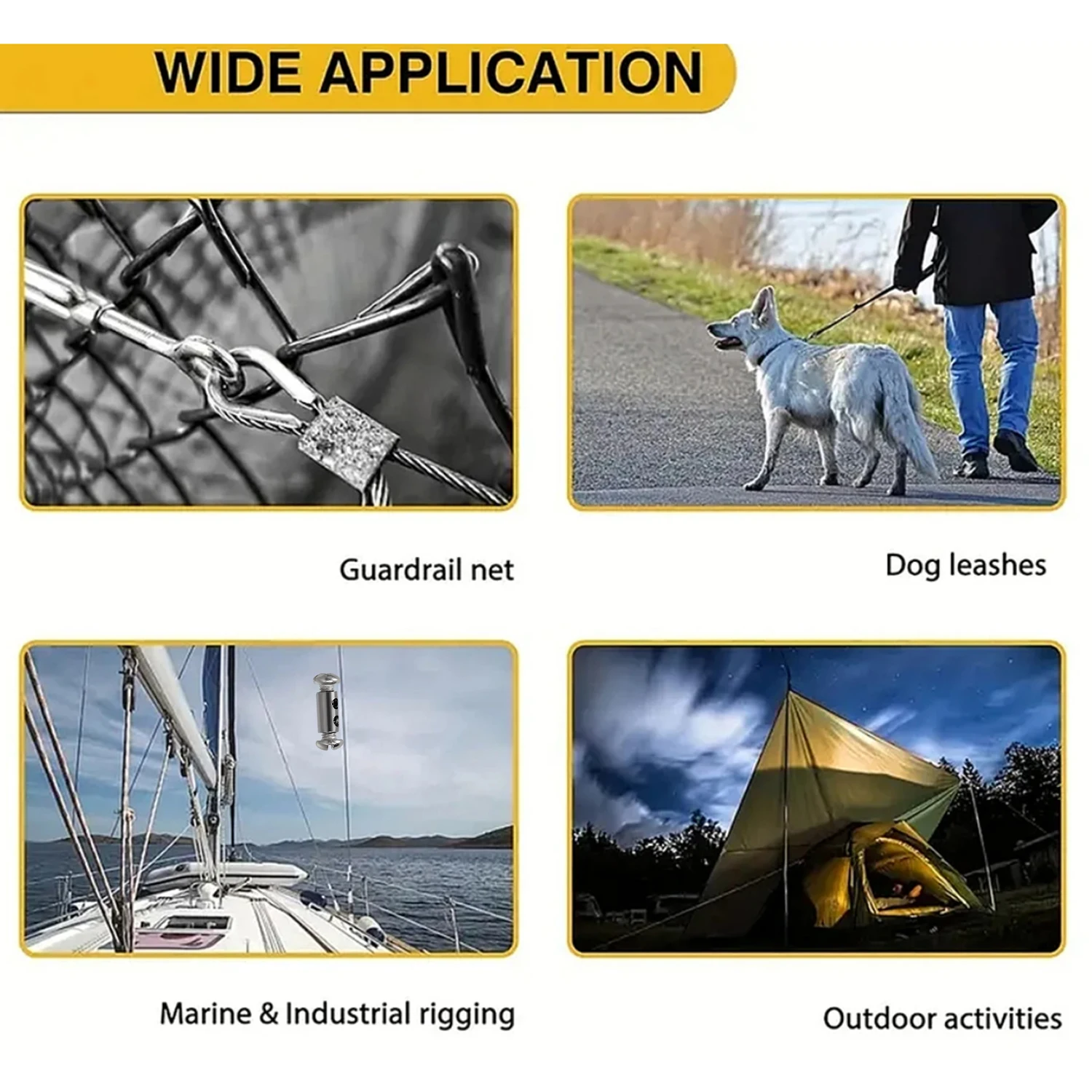 1/50pcs Steel Wire Rope Clamps Double Hole Adjustable Screw Fixed Cable Clips Metal Copper Suspension Fastener Hardware Sling