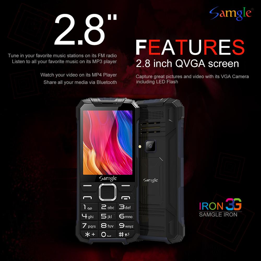 3G WCDMA 2.8" Display Slim Rugged Feature Phone Speed Dial Super Long Standby Flashlight Whatsapp Senior Mobile Phone Samgle