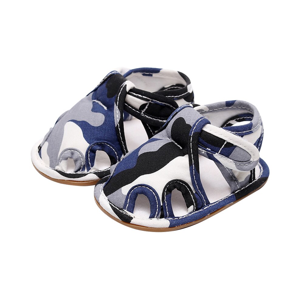 Unisex baby sommer sandaler anti-skrid gummisål camouflage prewalkers krybbe sko sneakers