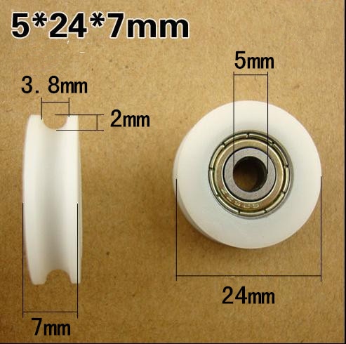 Lot De 4 Roues à Gorge En Nylon 80 Mm - Rainure 8 Mm - Capacité 100 Kg - Fabriquées En UE