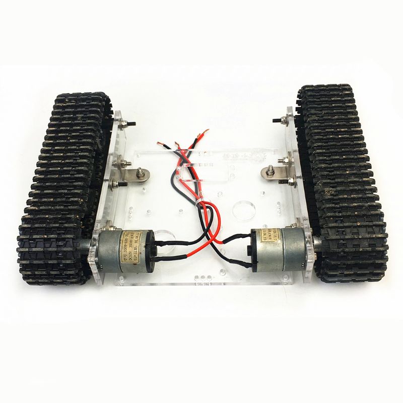 Vasca in acrilico Telaio robot DC9-12V Veicolo Cingolato FAI DA TE Arduino Smontato kit di Accessori