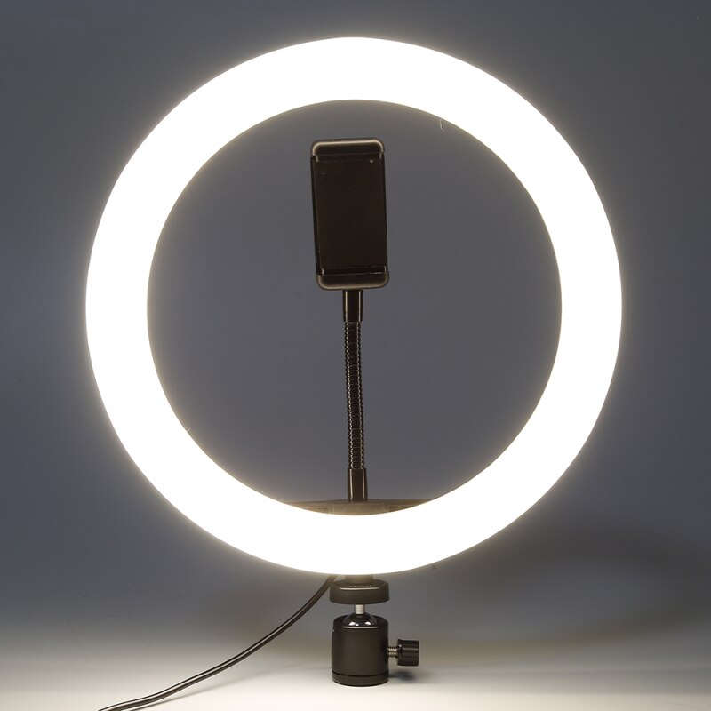 8/10/12Inch Selfie Led Ring Licht Multifunctionele 3 Kleuren Dimbare Ring Licht Universele Telefoon houder Voor Live Make/Fotografie