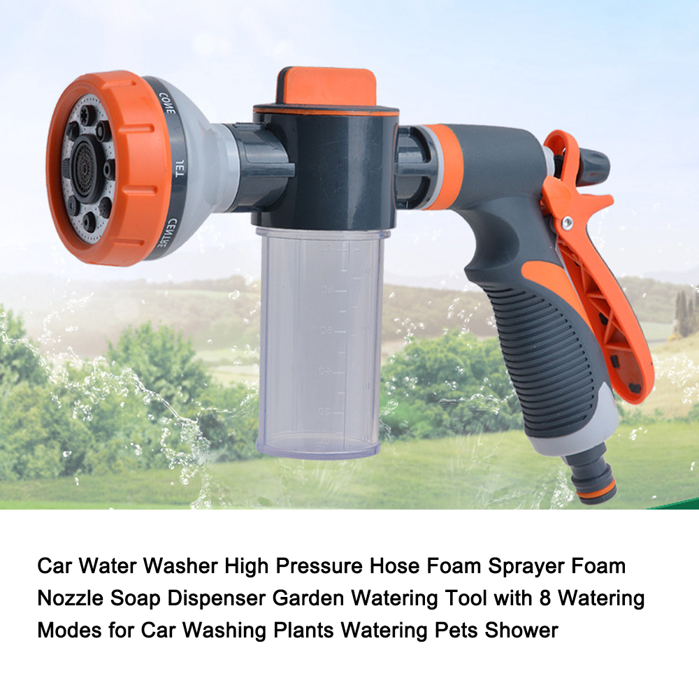 Pulverizador de manguera de alta presión para lavado de coche, dispensador de jabón con boquilla de espuma, herramienta de riego de jardín para plantas y ducha de mascotas
