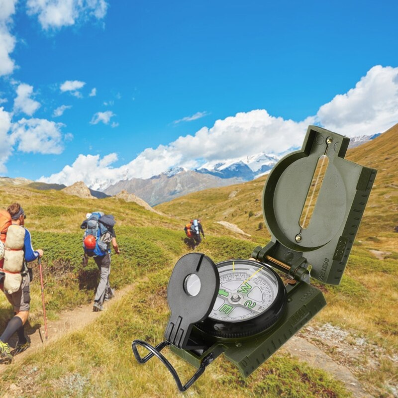 Pocket Camping Compass, Portable Survival Sports Measuring Scale Map Navigation Compass for Camping Hiking