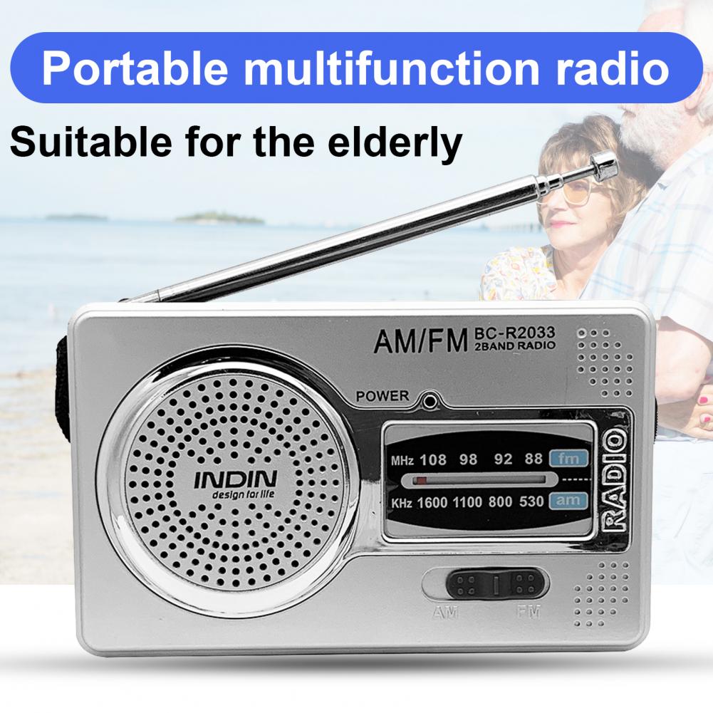 Lightweight Premium Portable AM FM Radio Built-in Speaker Portable Radio Retro for Indoor