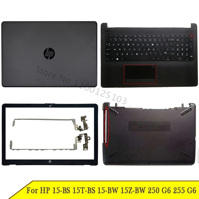 Nowy LCD do laptopa tylna pokrywa dla HP 15-BS 15T-BS 15-BW 15Z-BW 250 G6 255 G6 pokrywa przednia zawiasy wielkie litery podpórce pod nadgarstki dolna obudowa A B 924899-001