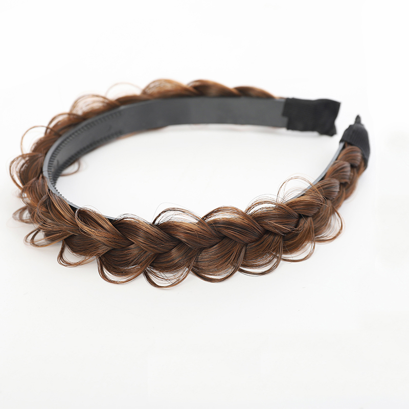 Meisjes Haarband Fishbone Gevlochten Pruik Twist Vlecht Haarband Hoofdband Haarspeld Bohemen Antislip Hoofdtooi Bridal Vrouwen Haar Accessoires: GRIJS