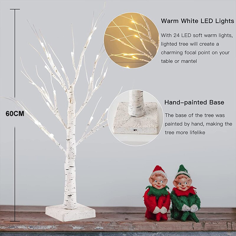 Easter Decor 2FT Easter Egg Floral Birch Tree Lights with Timer Centerpiece Decoration Tabletop for Easter Home Wedding