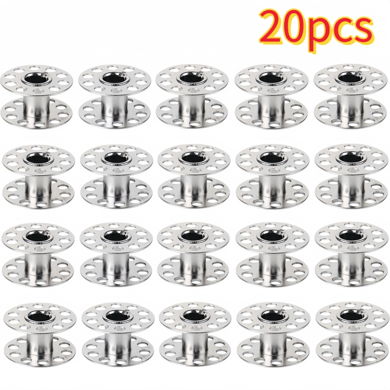 5-50Pcs Metal Bobbins Household Sewing Machine Coil Roller Empty Spool Iron For Silk Thread Winding Brother Tailoring Parts: light yellow