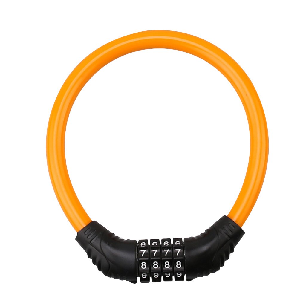 Bike Lock Cable Locks for Bicycle Heavy Duty Combination Chain Security Digital Outdoor Cycling Accessories Fast: Yellow