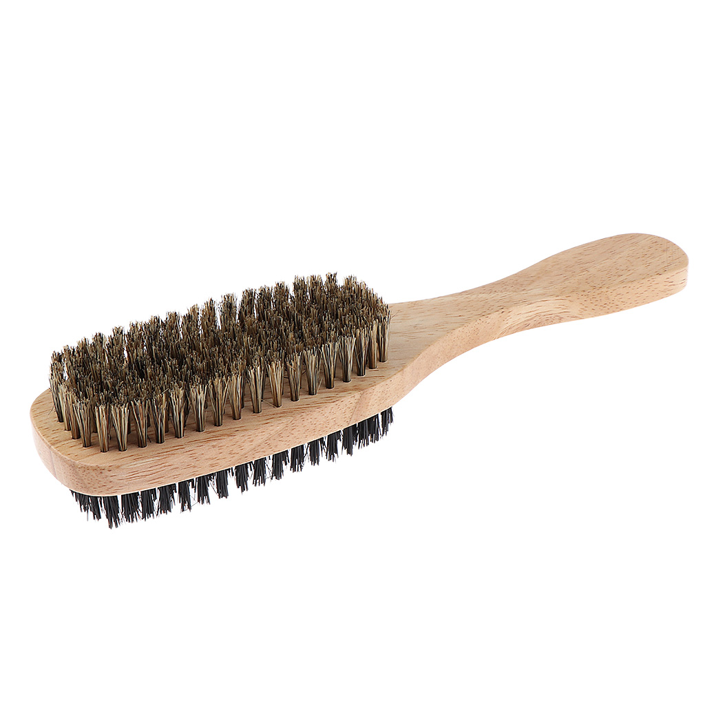 Cepillo para el pelo con cerdas de jabalí para hombre, cepillo ondulado de madera Natural para hombre, cepillo para peinado de barba para cabello corto, largo, grueso, rizado y ondulado: Large Size