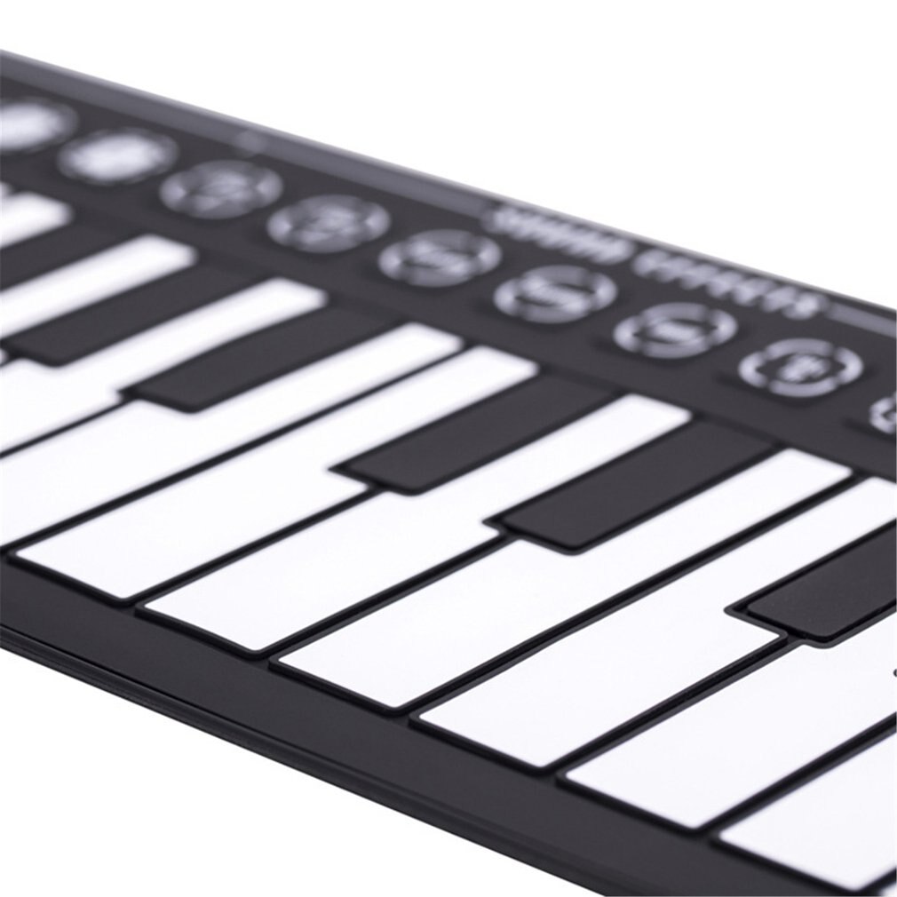 Acordeón plegable de 49 teclas para niños, Piano Electrónico principiante, instrumentos de iluminación musical para niños, para fanáticos de la música