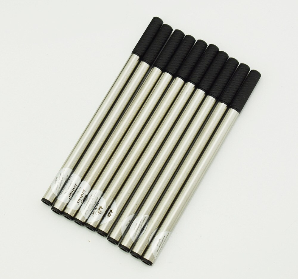 10 stuks Jinhao Roller Pen Inkt Vullingen voor Jinhao Rollerball Pennen, Push Type 0.5mm-Zwarte Kleur