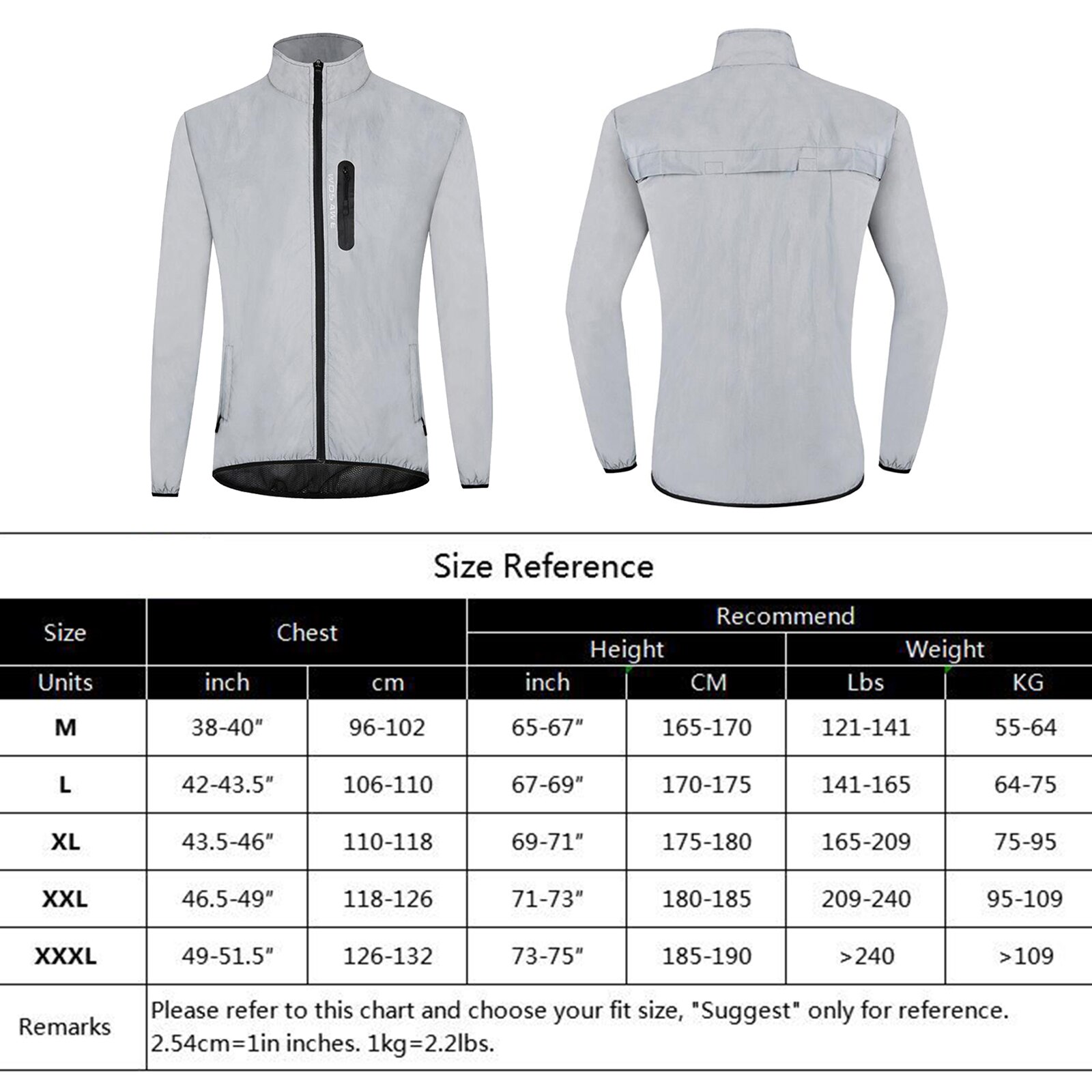 Women Mens Winter Ski Jacket Cycling Reflective Jacket Night Safe Coat Windbreaker Rain Jacket Windbreaker Rain Coat