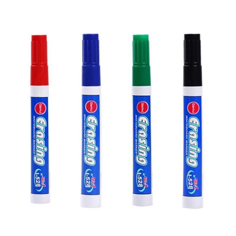 Stylos marqueurs effaçables de grande capacité, 4 couleurs, pour tableau blanc, écriture, fournitures de papeterie scolaires en classe