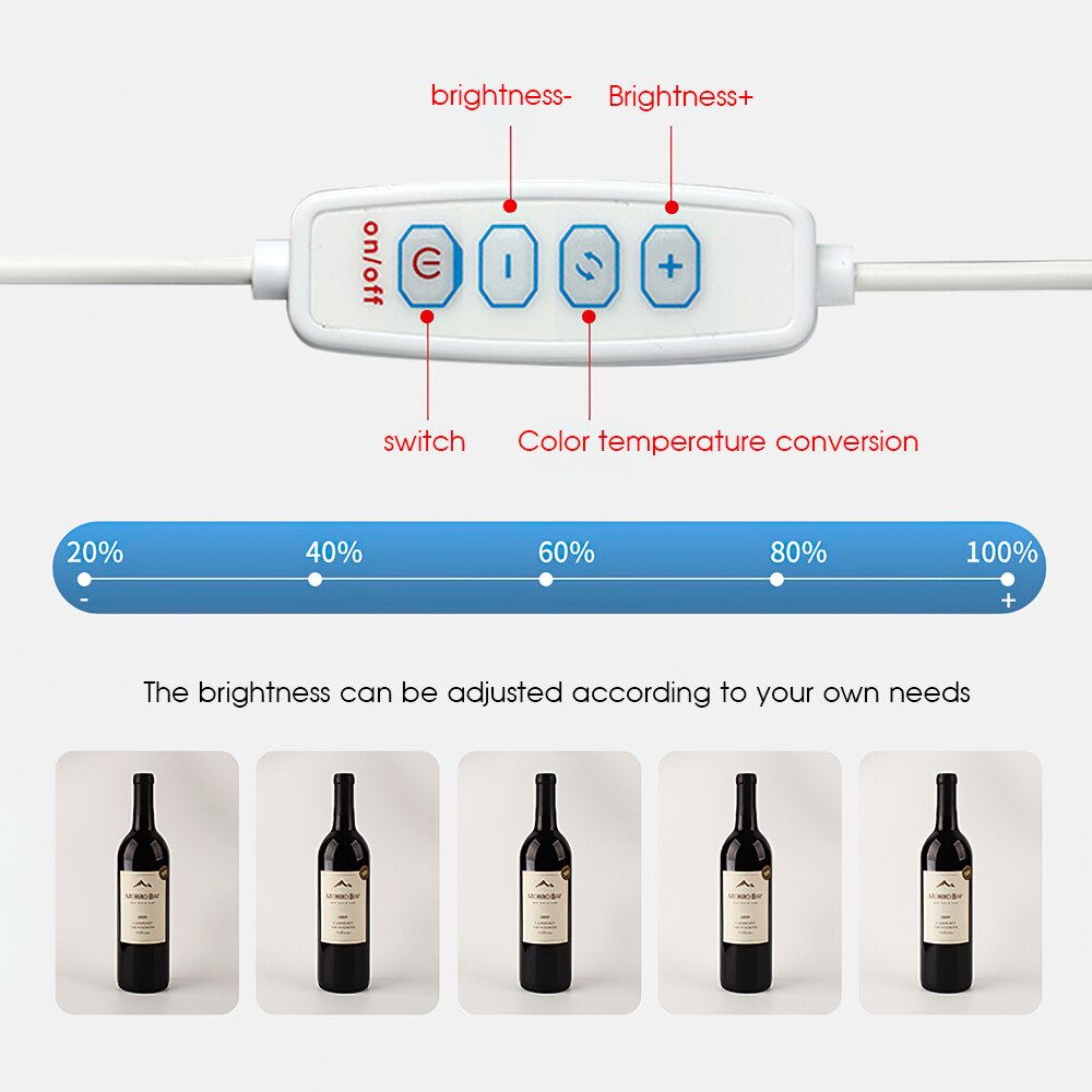 Capsaver Foto Box LED Licht Box Tragbare Fotografie Studio Box 20*20*20cm mit Licht Dimmer Faltbare 3200-5600K für Display