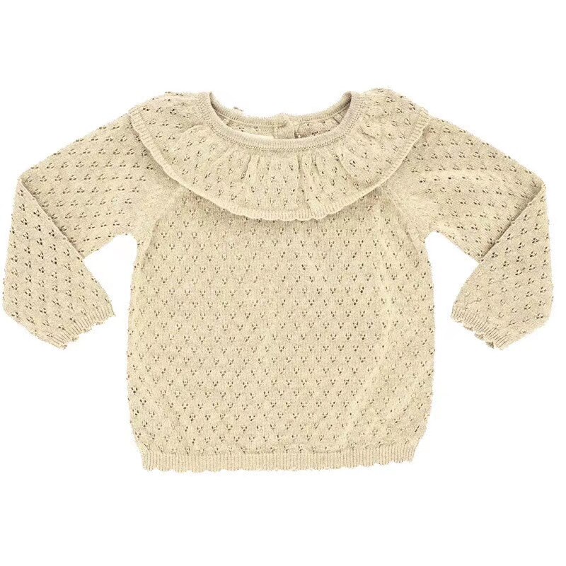 En Stock automne enfant en bas âge fille pull vêtements d'hiver évider doux tricoté pull noël bébé vêtements haut chandails: 3 / 90CM