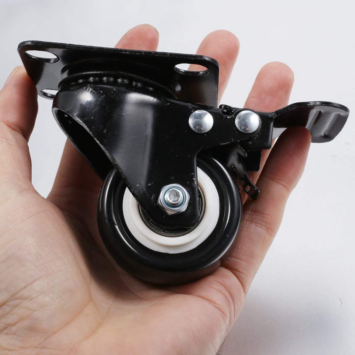 4 Pack 2in Heavy Duty Caster Wheels Polyurethane PU Swivel Casters with 360 Degree Top Plate 220lb Total Capacity