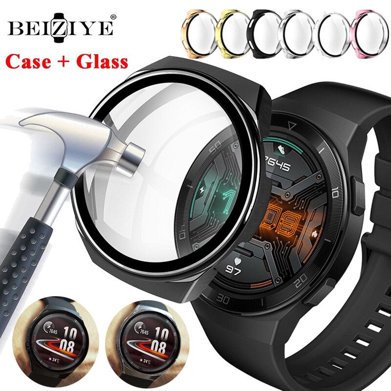 Case + Gehard Glas Voor Huawei Horloge Gt 2E Tpu Volledige Dekking Frame Bumper Scherm Beschermende Shell Voor Huawei Horloge gt 2e Case