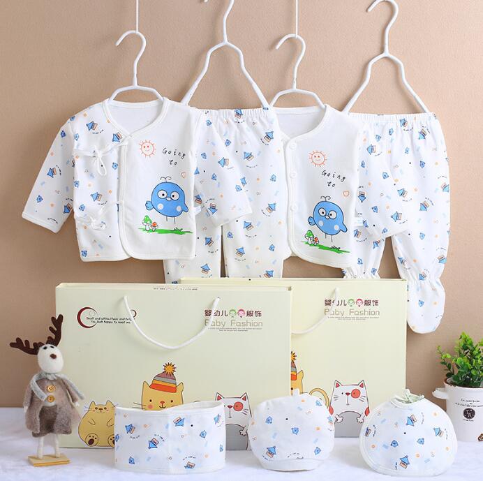 Ensembles de vêtements pour bébés | Ensemble en coton, pour -né fille garçon, chemise + pantalon + barboteuse + chapeau + culottes, ensemble de 7 pièces: CJM036B