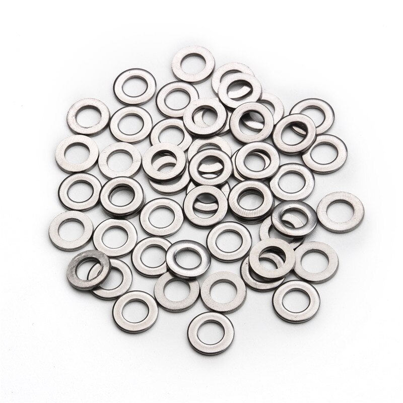 ZENHOSIT 50 piezas M6 arandelas planas de acero inoxidable sellado Junta métrica de anillo liso para herrajes juego surtido