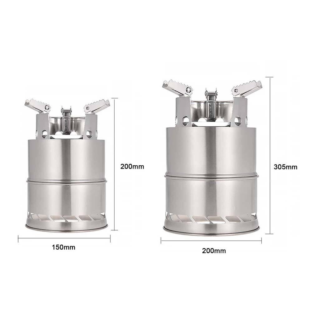 Camping Furnace Wood Stoves Portable Picnic BBQ Stoves Cross Border AT6319/AT6318 Windproof Cooking Stainless Steel Wood Burner