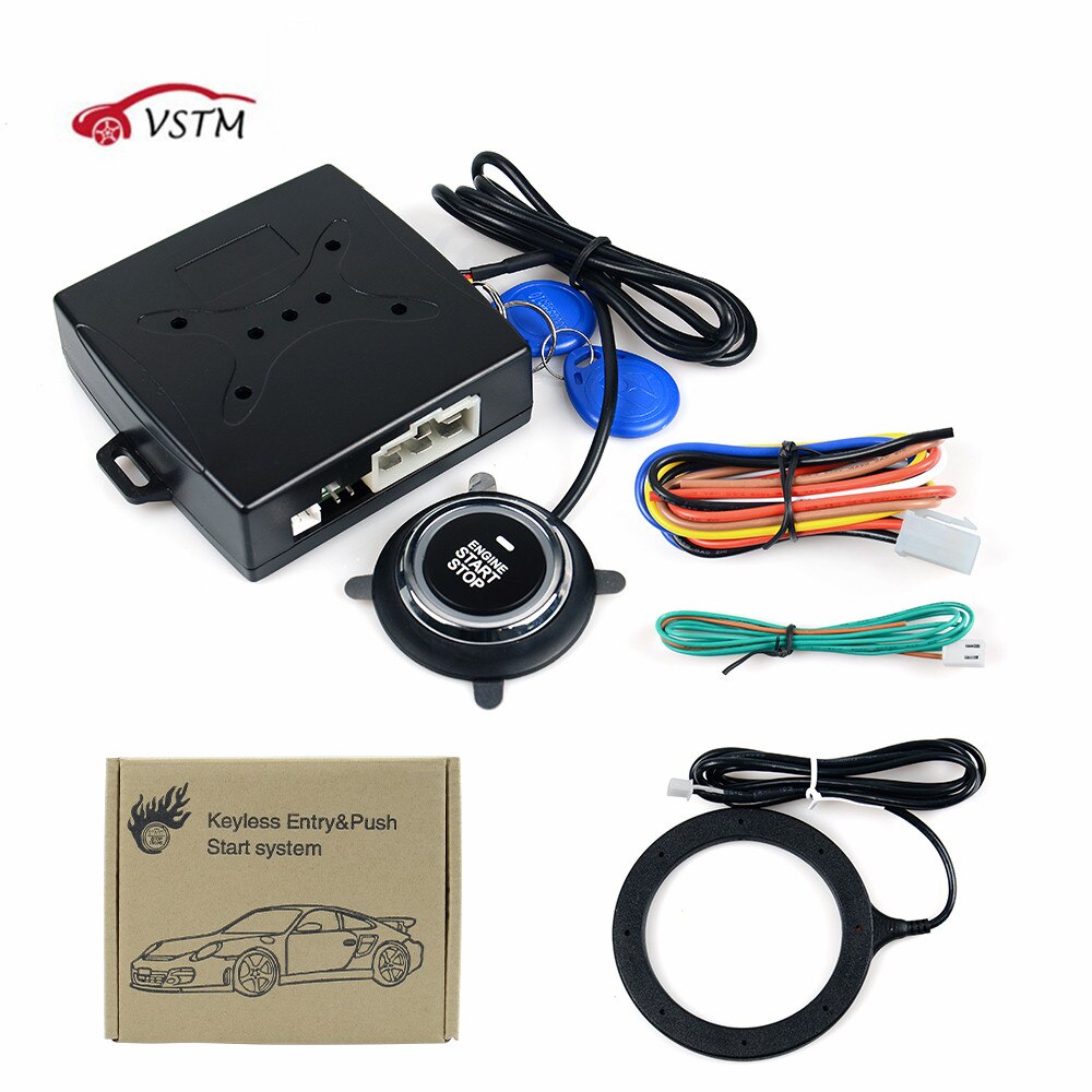 Auto Car Alarm Car Engine Push Start Button RFID Lock Ignition Starter Keyless Entry Start Stop Immobilizer Anti-theft System