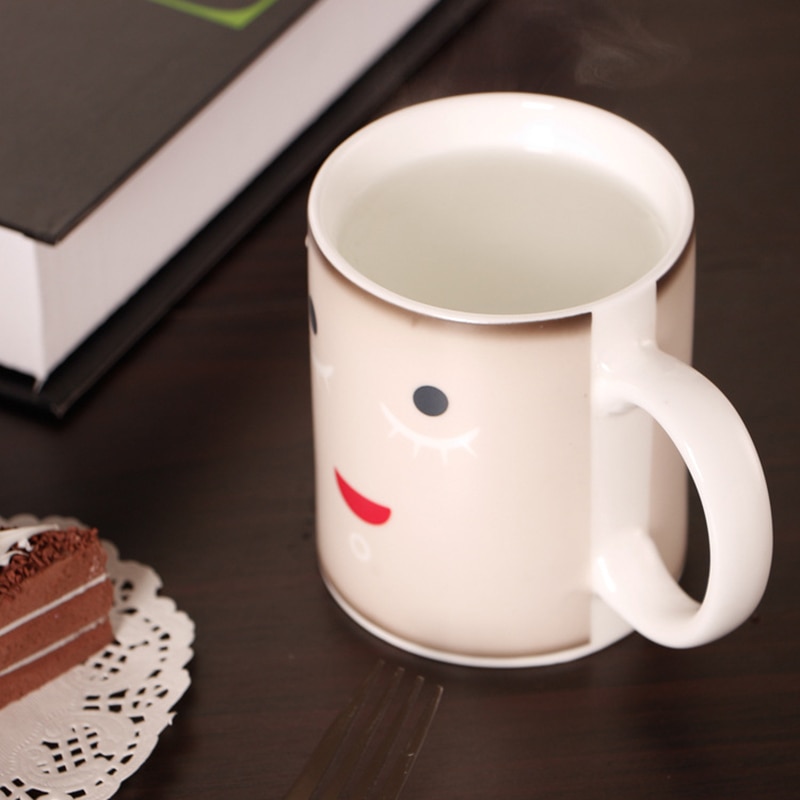 Cute smile Heat Changing Mug Color Cup Coffee Sensitive Home Magic Tea mugs Reactive Cold Ceramic Coffee Tea Cup