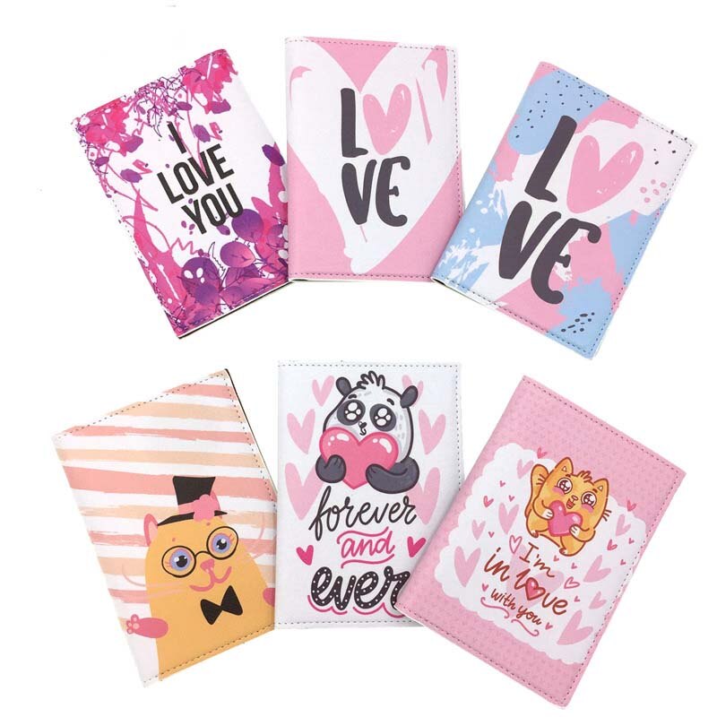 "I LOVE YOU" Travel Accessories Passport Holder PU Leather Travel Passport Cover Case Card ID Holders