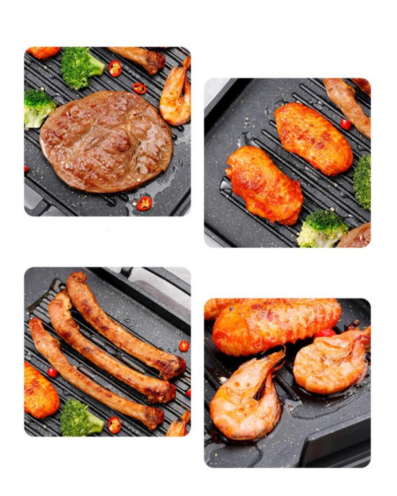 Korean Induction Cooker Grill Pan Square Grill Pan Teppanyaki Smokeless Non-stick Barbecue Pan